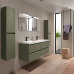 Load image into Gallery viewer, Salgar sg405516cd87c6e4d1e07d SALGAR IMAGES AND SHEETS/01 Product Images/Bathroom Furniture/106182 Noja Wall Hung Vanity Unit with 4 Drawers &amp; Basin - Green Satin/01.jpg
