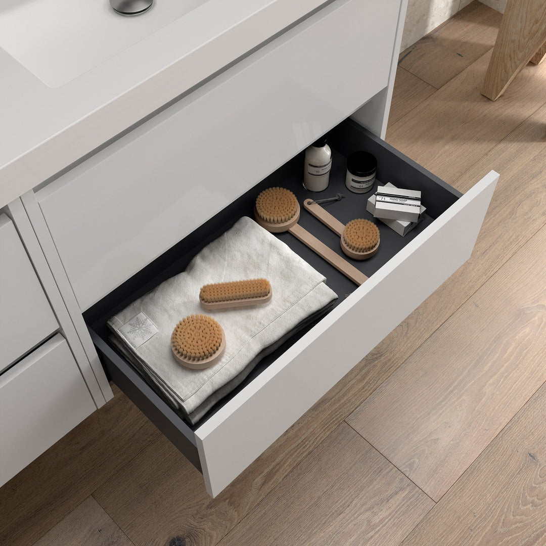 Salgar sg40b56974c3a60d83867e SALGAR IMAGES AND SHEETS/01 Product Images/Bathroom Furniture/105498 Noja Wall Hung Vanity Unit with 2 Drawers & Worktop - White Gloss/02.jpg