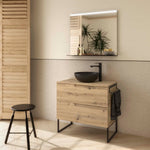 Load image into Gallery viewer, Salgar sg41f3e50467b2e3c5466f SALGAR IMAGES AND SHEETS/01 Product Images/Bathroom Furniture/117953 Vima Wall Hung Vanity Unit with 2 Drawers &amp; Worktop - Montana Oak/01.jpg
