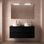 Load image into Gallery viewer, Salgar sg430e0df8e820bb30bb09 SALGAR IMAGES AND SHEETS/01 Product Images/Bathroom Furniture/105518 Noja Wall Hung Vanity Unit with 4 Drawers &amp; Worktop - Black Satin/01.jpg

