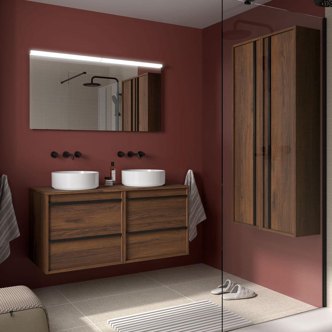 Salgar sg43d46b46ed73eaa067a1 SALGAR IMAGES AND SHEETS/01 Product Images/Bathroom Furniture/104979 Attila Wall Hung Vanity Unit with Worktop - Walnut Maya/01.jpg