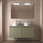 Load image into Gallery viewer, Salgar sg44003cf45dd22372bbe3 SALGAR IMAGES AND SHEETS/01 Product Images/Bathroom Furniture/105565 Noja Wall Hung Vanity Unit with 4 Doors &amp; Worktop - Green Satin/01.jpg
