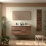 Load image into Gallery viewer, Salgar sg442387183751345f9eec SALGAR IMAGES AND SHEETS/01 Product Images/Bathroom Furniture/113417 Noja Wall Hung Vanity Unit with 2 Drawers +2 Doors, Basin &amp; Mirror - Walnut Maya/01.jpg
