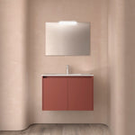 Load image into Gallery viewer, Salgar sg476da1b9cd1c49846e5c SALGAR IMAGES AND SHEETS/01 Product Images/Bathroom Furniture/105046 Noja Wall Hung Vanity Unit with 2 Doors &amp; Basin - Red Satin/01.jpg
