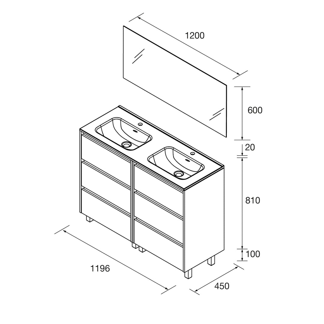 Salgar sg48cc3d4e452f73f482b6 SALGAR IMAGES AND SHEETS/01 Product Images/Bathroom Furniture/118456 Noja Floor Standing Vanity Unit with 6 Drawers, Basin & Mirror - Grey Satin/02.jpg