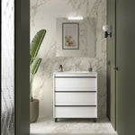 Load image into Gallery viewer, Salgar sg4932a4bf8f91acf04c78 SALGAR IMAGES AND SHEETS/01 Product Images/Bathroom Furniture/105112 Attila Floor Standing Vanity Unit with 3 Drawers &amp; Basin - White Satin/01.jpg
