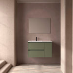 Load image into Gallery viewer, Salgar sg4b5c3135146a440f1115 SALGAR IMAGES AND SHEETS/01 Product Images/Bathroom Furniture/118275 Noja Wall Hung Vanity Unit with 2 Drawers + 1 Door, Basin &amp; Mirror - Green Satin/01.jpg
