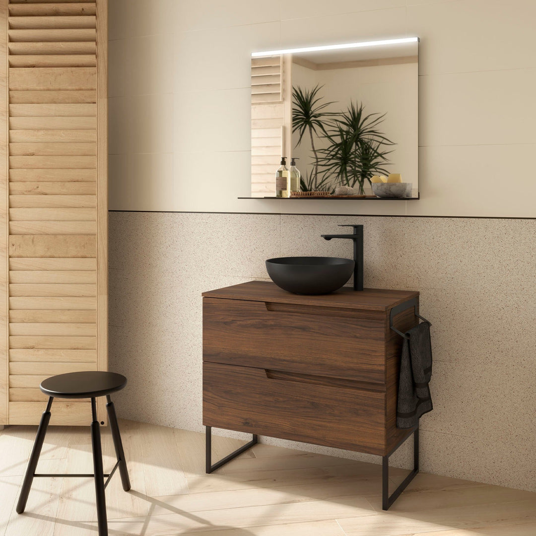 Salgar sg4d008986ca5ac318dfc0 SALGAR IMAGES AND SHEETS/01 Product Images/Bathroom Furniture/113505 Vima Wall Hung Vanity Unit with 2 Drawers & Worktop - Walnut Maya/01.jpg
