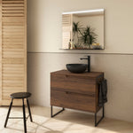 Load image into Gallery viewer, Salgar sg4d008986ca5ac318dfc0 SALGAR IMAGES AND SHEETS/01 Product Images/Bathroom Furniture/113505 Vima Wall Hung Vanity Unit with 2 Drawers &amp; Worktop - Walnut Maya/01.jpg
