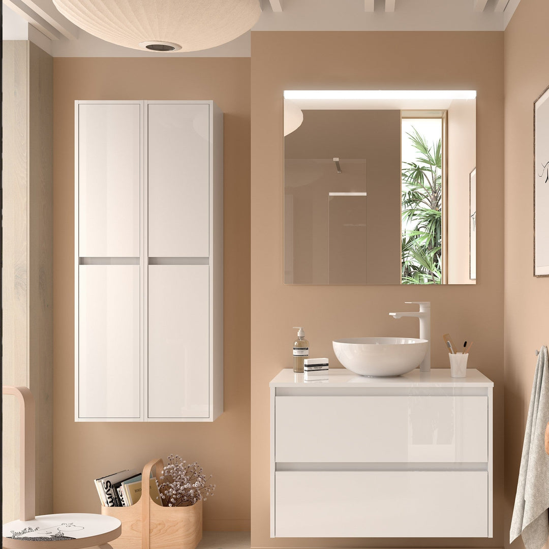 Salgar sg4dbb61f55261e481cf98 SALGAR IMAGES AND SHEETS/01 Product Images/Bathroom Furniture/105507 Noja Wall Hung Vanity Unit with 2 Drawers & Worktop - White Gloss/01.jpg