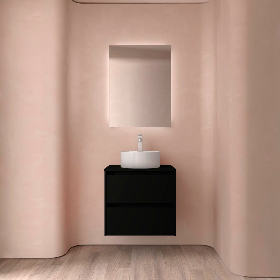 Salgar sg4dc6902a2f11ca4eff67 SALGAR IMAGES AND SHEETS/01 Product Images/Bathroom Furniture/105455 Noja Wall Hung Vanity Unit with 2 Drawers & Worktop - Black Satin/01.jpg