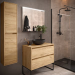 Load image into Gallery viewer, Salgar sg4f1f0108fc179ca6c03a SALGAR IMAGES AND SHEETS/01 Product Images/Bathroom Furniture/105505 Noja Wall Hung Vanity Unit with 2 Drawers &amp; Worktop - Africa Oak/01.jpg
