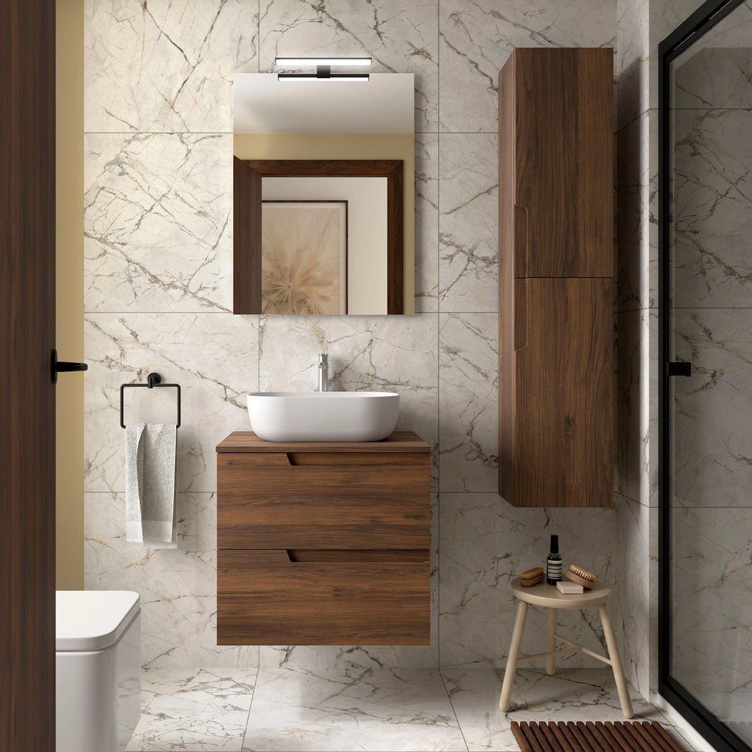 Salgar sg517e2c478dfb4b8a791a SALGAR IMAGES AND SHEETS/01 Product Images/Bathroom Furniture/113504 Vima Wall Hung Vanity Unit with 2 Drawers & Worktop - Walnut Maya/01.jpg