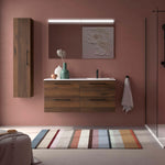 Load image into Gallery viewer, Salgar sg539dd312bcd2dcc2a316 SALGAR IMAGES AND SHEETS/01 Product Images/Bathroom Furniture/118735 Silane Wall Hung Vanity Unit with 4 Drawers &amp; Offset Basin - Walnut Maya/01.jpg
