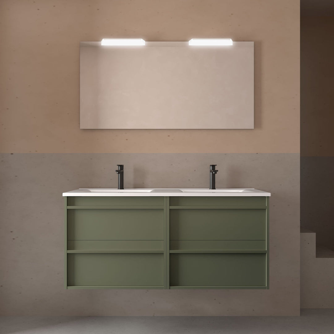 Salgar sg560a173e8c2a44a8a025 SALGAR IMAGES AND SHEETS/01 Product Images/Bathroom Furniture/112961 Attila Wall Hung Vanity Unit with 4 Drawers, Basin & Mirror - Green Satin/01.jpg