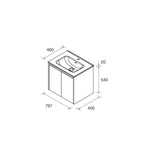Load image into Gallery viewer, Salgar sg575ef3c1455387606622 SALGAR IMAGES AND SHEETS/01 Product Images/Bathroom Furniture/118462 Noja Wall Hung Vanity Unit with 2 Doors &amp; Basin - Grey Satin/02.jpg
