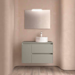 Load image into Gallery viewer, Salgar sg5767ca6e6964028f0cb5 SALGAR IMAGES AND SHEETS/01 Product Images/Bathroom Furniture/118270 Noja Wall Hung Vanity Unit with 2 Drawers + 1 Door &amp; Worktop - Grey Satin/01.jpg
