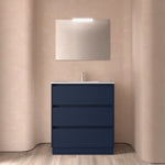 Load image into Gallery viewer, Salgar sg5a377106cdb3e32f5093 SALGAR IMAGES AND SHEETS/01 Product Images/Bathroom Furniture/113328 Noja Wall Hung Vanity Unit with 3 Drawers, Basin &amp; Mirror - Blue Satin/01.jpg
