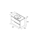 Load image into Gallery viewer, Salgar sg5b2da1310989310931f3 SALGAR IMAGES AND SHEETS/01 Product Images/Bathroom Furniture/117961 Vima Wall Hung Vanity Unit with 2 Drawers &amp; Basin - Sienna Oak/02.jpg
