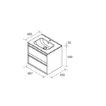 Load image into Gallery viewer, Salgar sg5b77405607626a9627f0 SALGAR IMAGES AND SHEETS/01 Product Images/Bathroom Furniture/117984 Attila Wall Hung Vanity Unit with 2 Drawers &amp; Basin - Grey Satin/02.jpg
