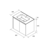 Load image into Gallery viewer, Salgar sg5be4e0fe5eaffaab326a SALGAR IMAGES AND SHEETS/01 Product Images/Bathroom Furniture/105033 Noja Wall Hung Vanity Unit with 2 Doors &amp; Basin - Blue Satin/03.jpg
