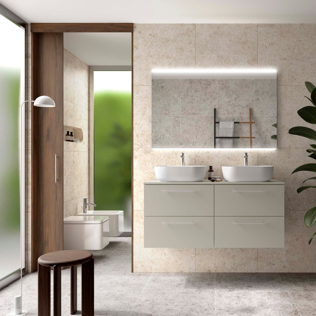 Salgar sg5c0f002815e40bb95feb SALGAR IMAGES AND SHEETS/01 Product Images/Bathroom Furniture/118087 Silane Wall Hung Vanity Unit with 4 Drawers & Worktop - Grey Satin/01.jpg