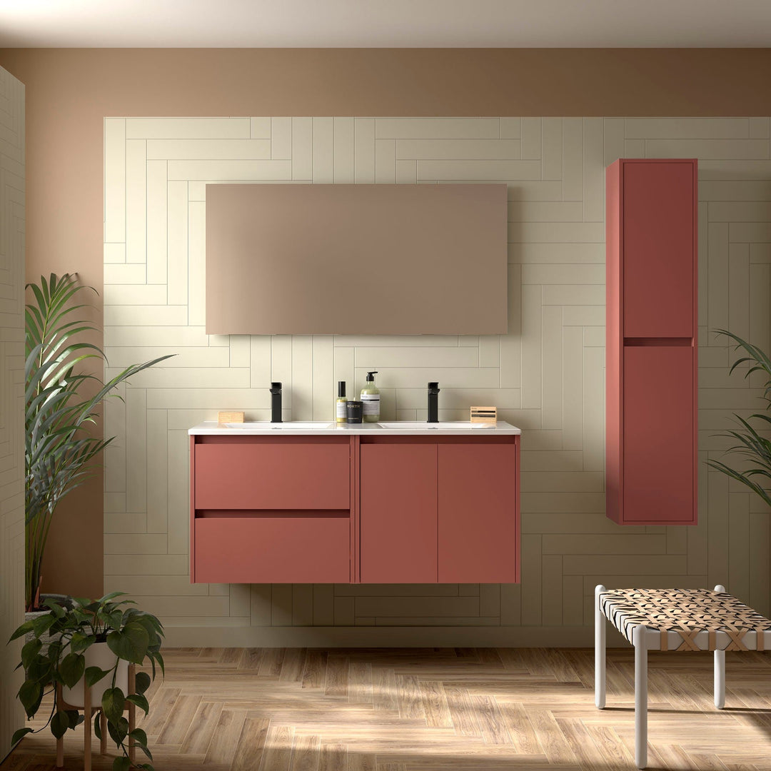 Salgar sg5cc5d0d2af8571d1fba2 SALGAR IMAGES AND SHEETS/01 Product Images/Bathroom Furniture/113443 Noja Wall Hung Vanity Unit with 2 Drawers +2 Doors & Basin - Red Satin/01.jpg