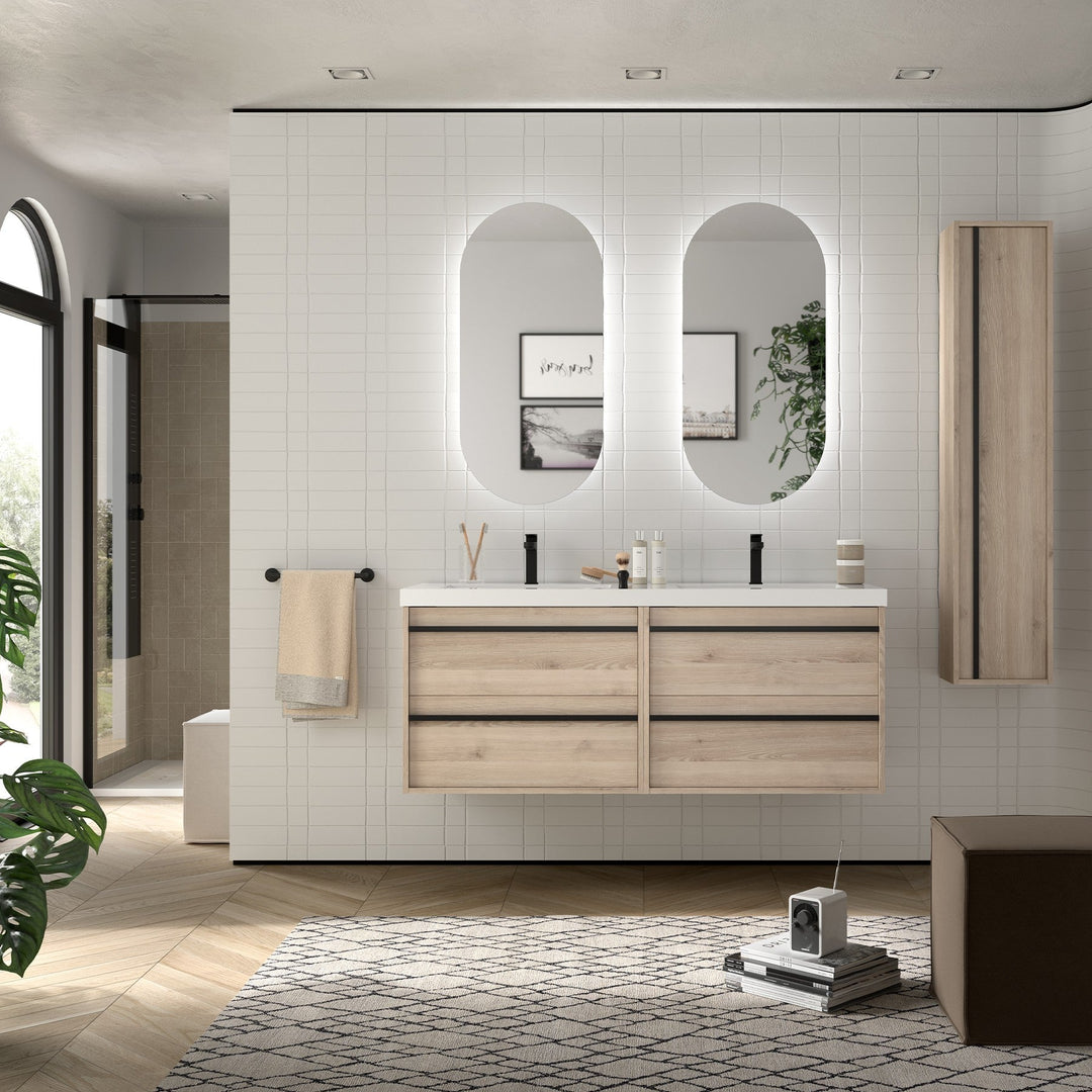 Salgar sg5cfa29c793a5ff6b4ebb SALGAR IMAGES AND SHEETS/01 Product Images/Bathroom Furniture/104844 Attila Wall Hung Vanity Unit with 4 Drawers & Basin - Natural/01.jpg