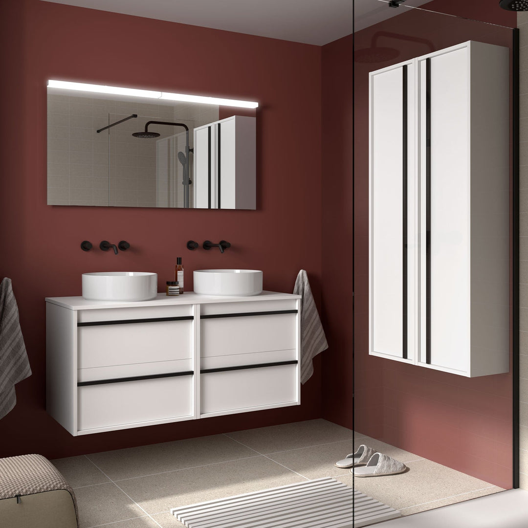 Salgar sg605db3d45b4387a92028 SALGAR IMAGES AND SHEETS/01 Product Images/Bathroom Furniture/104972 Attila Wall Hung Vanity Unit with Worktop - White Satin/01.jpg