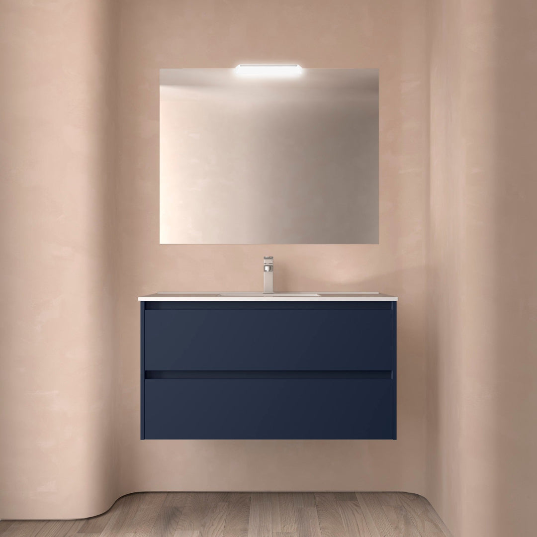 Salgar sg634bbd1a248fbc2338fe SALGAR IMAGES AND SHEETS/01 Product Images/Bathroom Furniture/113207 Noja Wall Hung Vanity Unit with 2 Drawers, Basin & Mirror - Blue Satin/01.jpg