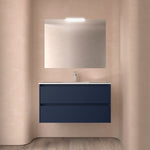 Load image into Gallery viewer, Salgar sg634bbd1a248fbc2338fe SALGAR IMAGES AND SHEETS/01 Product Images/Bathroom Furniture/113207 Noja Wall Hung Vanity Unit with 2 Drawers, Basin &amp; Mirror - Blue Satin/01.jpg
