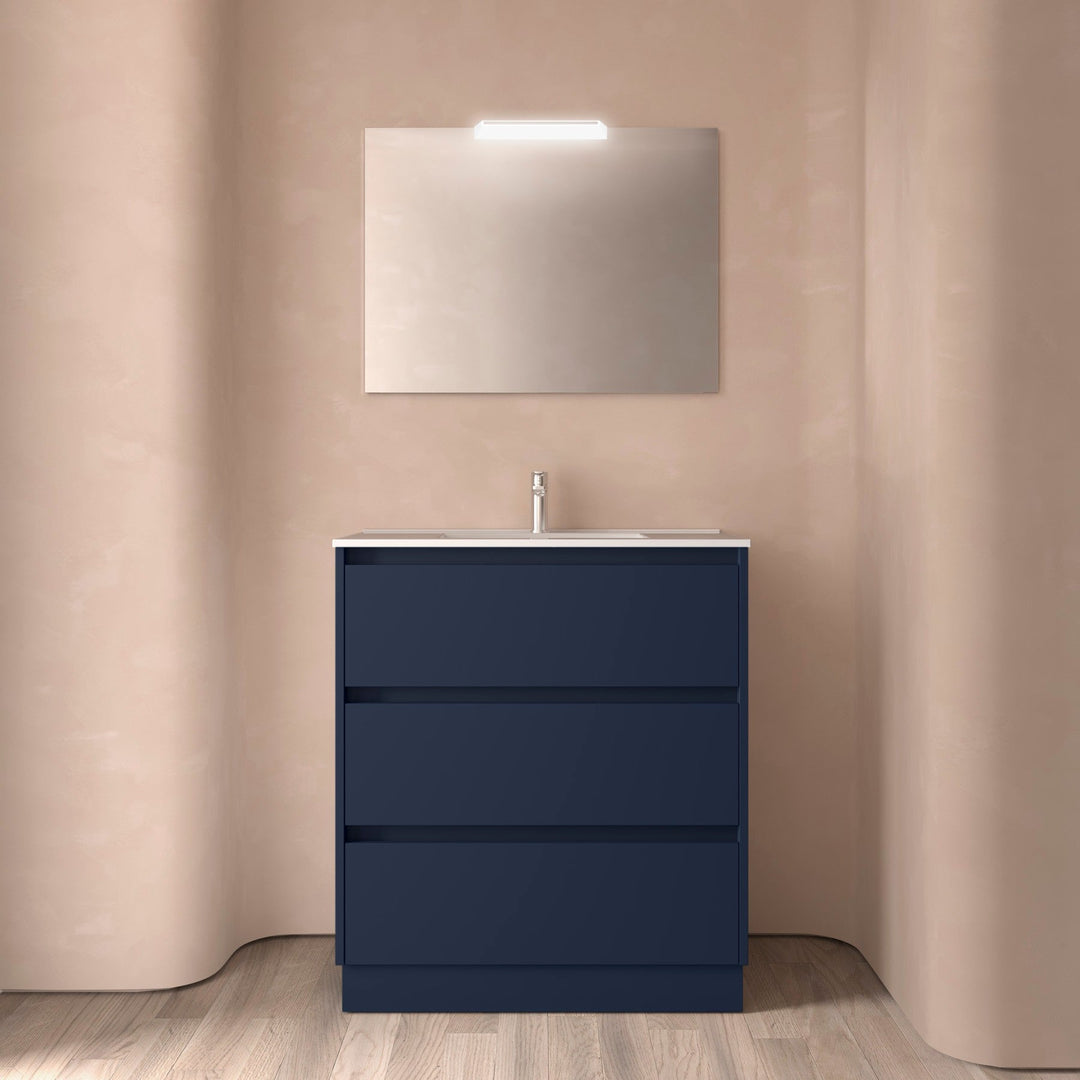Salgar sg63e3f6f4c5616c1acbb4 SALGAR IMAGES AND SHEETS/01 Product Images/Bathroom Furniture/106217 Noja Floor Standing Vanity Unit with 3 Drawers & Basin - Blue Satin/01.jpg