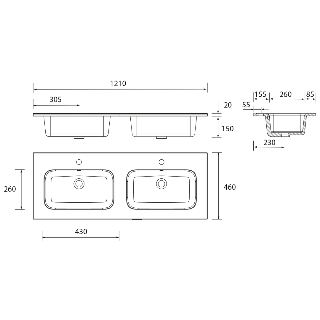 Salgar sg64a1ee4aa5c617300fa7 SALGAR IMAGES AND SHEETS/01 Product Images/Basins/26778 Constanza Gloss White Countertop Basin - Gloss White/03.png