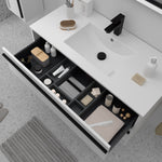 Load image into Gallery viewer, Salgar sg6526287b587bfa0367ef SALGAR IMAGES AND SHEETS/01 Product Images/Bathroom Furniture/112950 Attila Wall Hung Vanity Unit with 2 Drawers, Basin &amp; Mirror - White Satin/02.jpg
