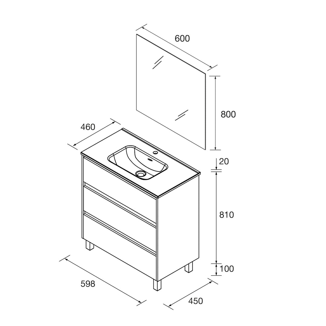 Salgar sg65c6e6742c5c3a32178e SALGAR IMAGES AND SHEETS/01 Product Images/Bathroom Furniture/118453 Noja Wall Hung Vanity Unit with 3 Drawers, Basin & Mirror - Grey Satin/02.jpg