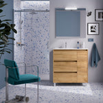 Load image into Gallery viewer, Salgar sg6622fd35bd8fa4eed8a0 SALGAR IMAGES AND SHEETS/01 Product Images/Bathroom Furniture/118298 Noja Floor Standing Vanity Unit with 3 Drawers + 1 Door, Basin &amp; Mirror - Africa Oa/01.jpg
