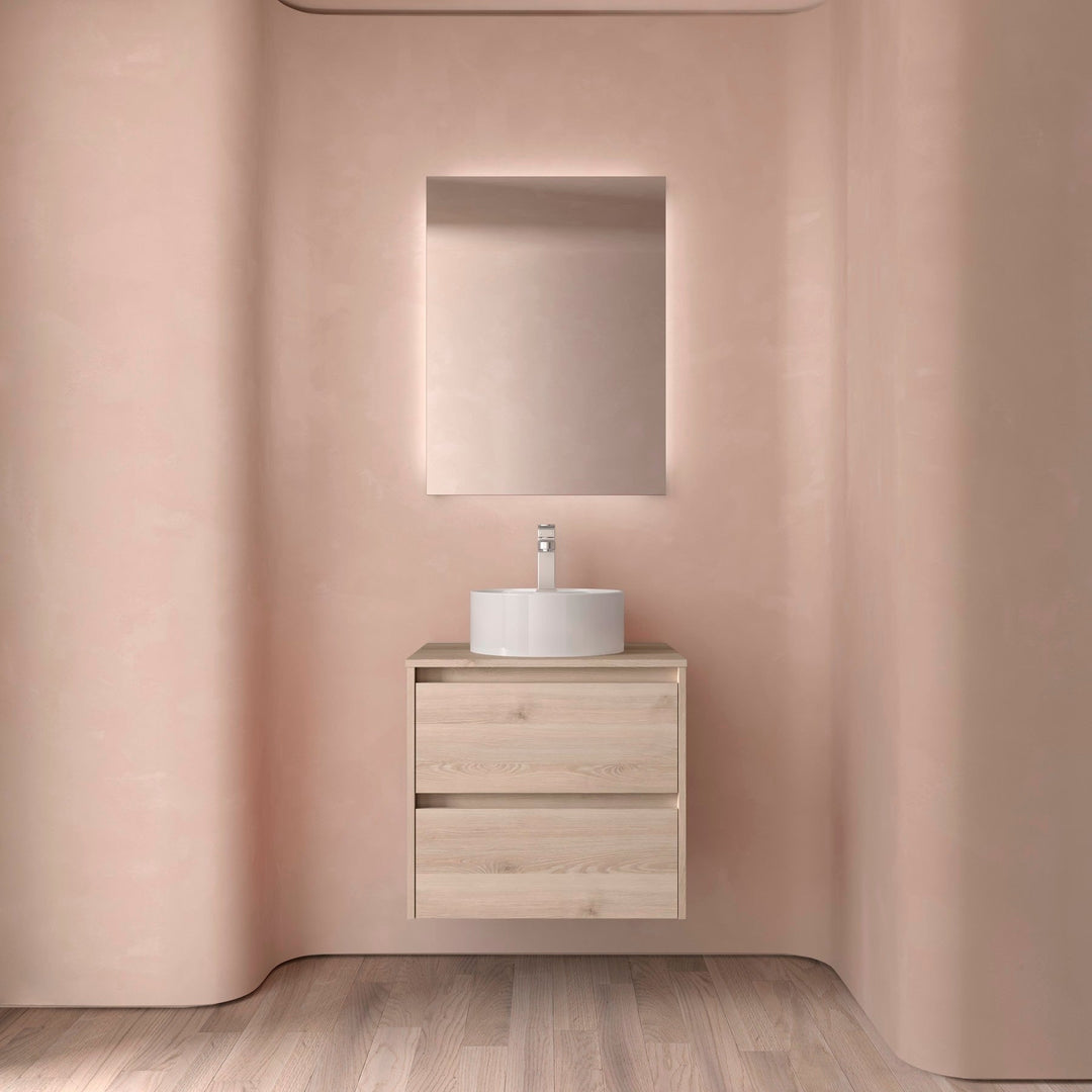 Salgar sg672f63f842b365f0f79a SALGAR IMAGES AND SHEETS/01 Product Images/Bathroom Furniture/105468 Noja Wall Hung Vanity Unit with 2 Drawers & Worktop - Natural/01.jpg