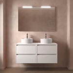 Load image into Gallery viewer, Salgar sg67e7f52e4f57f21a9466 SALGAR IMAGES AND SHEETS/01 Product Images/Bathroom Furniture/105517 Noja Wall Hung Vanity Unit with 4 Drawers &amp; Worktop - White Satin/01.jpg
