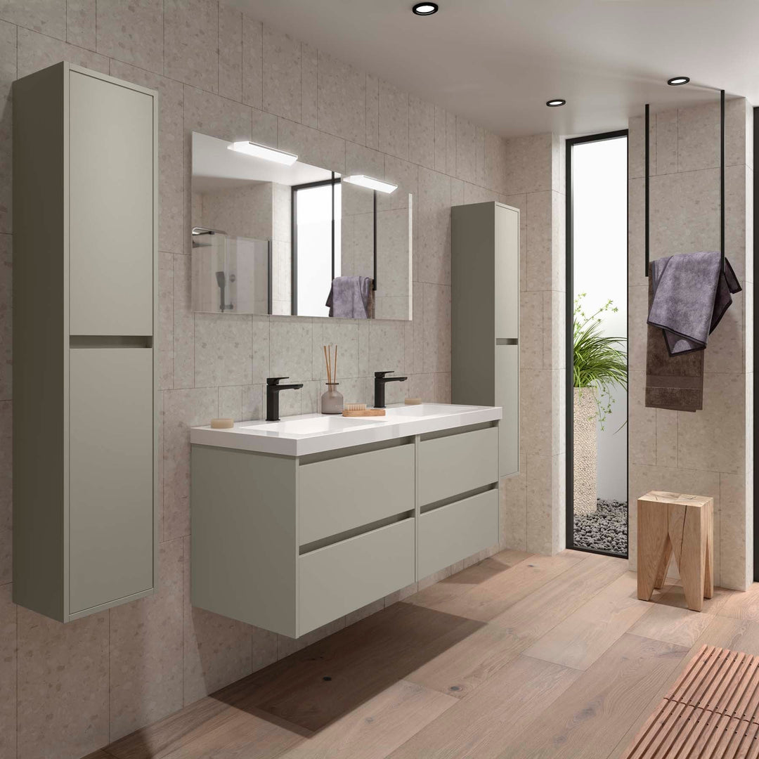 Salgar sg68b644f10df226732c14 SALGAR IMAGES AND SHEETS/01 Product Images/Bathroom Furniture/118471 Noja Wall Hung Vanity Unit with 4 Drawers & Basin - Grey Satin/01.jpg