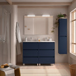 Load image into Gallery viewer, Salgar sg68da9296e7476f33a436 SALGAR IMAGES AND SHEETS/01 Product Images/Bathroom Furniture/106235 Noja Floor Standing Vanity Unit with 6 Drawers &amp; Basin - Blue Satin/01.jpg
