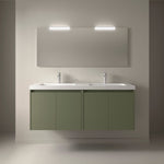 Load image into Gallery viewer, Salgar sg68fa1457fb29c67e9bc8 SALGAR IMAGES AND SHEETS/01 Product Images/Bathroom Furniture/105099 Noja Wall Hung Vanity Unit with 4 Doors &amp; Basin - Green Satin/01.jpg
