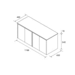 Load image into Gallery viewer, Salgar sg6b0946d8bc3dc29c730e SALGAR IMAGES AND SHEETS/01 Product Images/Bathroom Furniture/105561 Noja Wall Hung Vanity Unit with 4 Doors &amp; Worktop - White Gloss/02.jpg
