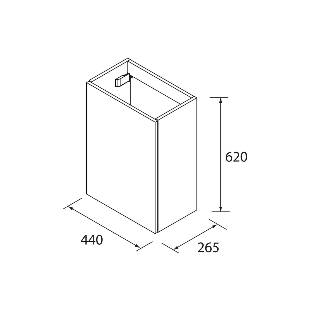 Salgar sg6b6af41798fb5fe06f14 SALGAR IMAGES AND SHEETS/01 Product Images/Bathroom Furniture/114648 Aida Wall Hung Vanity Unit with 1 Door - Walnut Maya/02.jpg