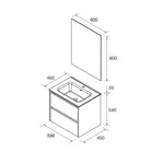 Load image into Gallery viewer, Salgar sg6ff7508795c7c0f7a741 SALGAR IMAGES AND SHEETS/01 Product Images/Bathroom Furniture/113170 Noja Wall Hung Vanity Unit with 2 Drawers, Basin &amp; Mirror - Black Satin/02.jpg

