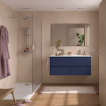 Load image into Gallery viewer, Salgar sg71d7adca6dc687cf68ba SALGAR IMAGES AND SHEETS/01 Product Images/Bathroom Furniture/118811 Noja Wall Hung Vanity Unit with 4 Drawers &amp; Offset Basin - Blue Satin/01.png
