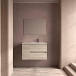 Load image into Gallery viewer, Salgar sg72fda95241d4ec109b3d SALGAR IMAGES AND SHEETS/01 Product Images/Bathroom Furniture/118287 Noja Wall Hung Vanity Unit with 2 Drawers + 1 Door, Basin &amp; Mirror - Natural/01.jpg
