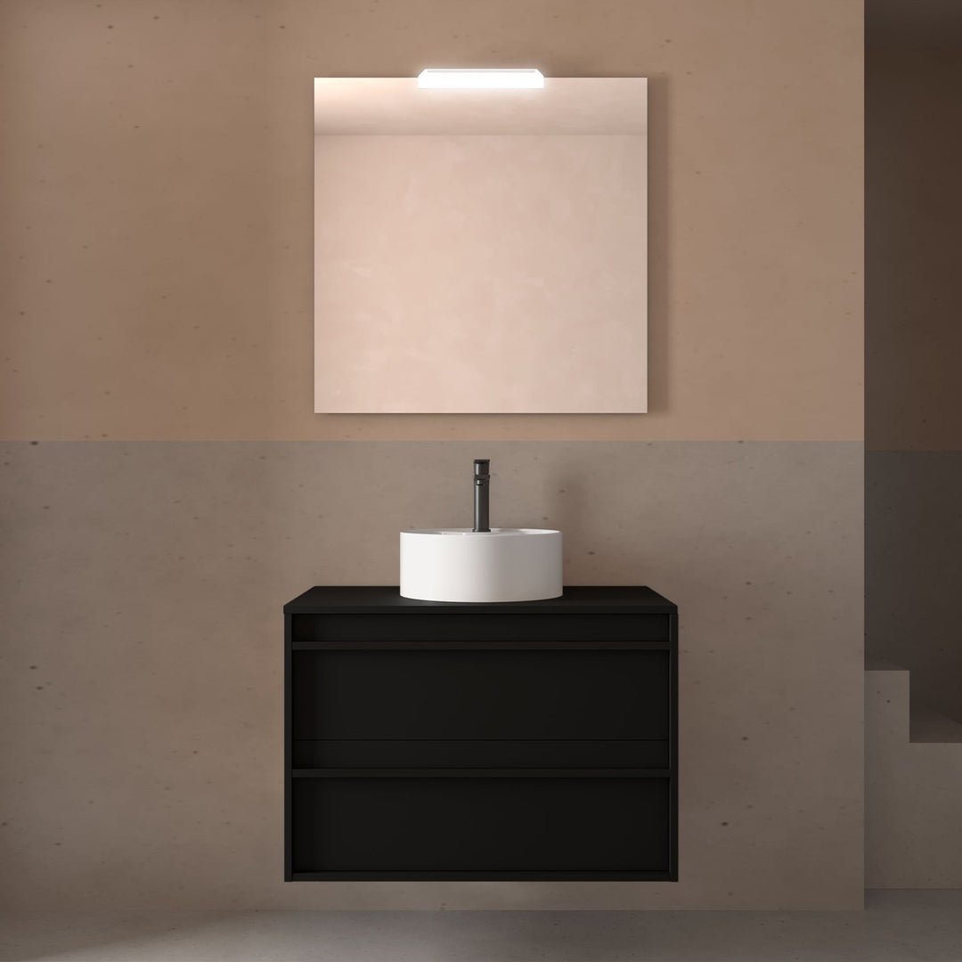 Salgar sg7346c526ec319ad3fbd4 SALGAR IMAGES AND SHEETS/01 Product Images/Bathroom Furniture/104955 Attila Wall Hung Vanity Unit with Worktop - Black Satin/01.jpg