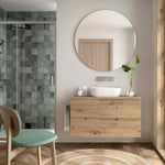 Load image into Gallery viewer, Salgar sg73587f14468d37adec4f SALGAR IMAGES AND SHEETS/01 Product Images/Bathroom Furniture/117954 Vima Wall Hung Vanity Unit with 2 Drawers &amp; Worktop - Montana Oak/01.jpg
