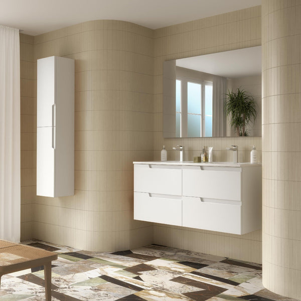 Vima Wall Hung Vanity Unit with 4 Drawers, Basin & Mirror