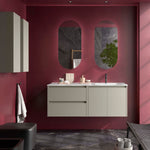 Load image into Gallery viewer, Salgar sg73906c1d9934ea89b44e SALGAR IMAGES AND SHEETS/01 Product Images/Bathroom Furniture/118837 Noja Wall Hung Vanity Unit with 2 Drawers + 2 Doors &amp; Offset Basin - Grey Satin/01.jpg
